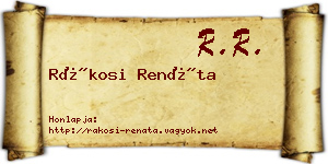 Rákosi Renáta névjegykártya